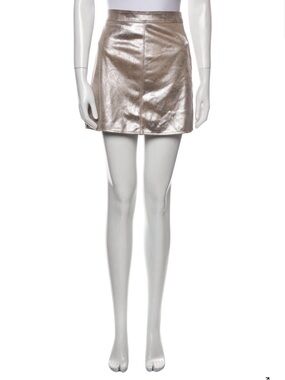Cupcakes and Cashmere Metallic Gold Mini Skirt - Women